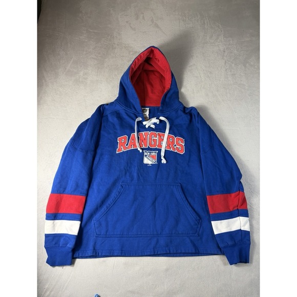 New York Rangers NHL Hockey Sweatshirt Hoodie Blue Men Size Large - Picture 2 of 8